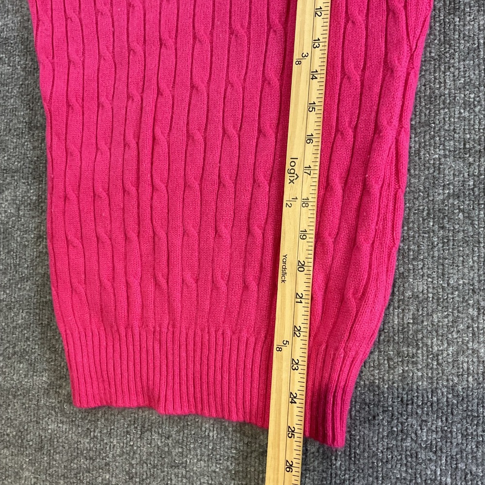 Vineyard Vines Womens Hot Pink 100% Cashmere Cable Knit Crew Neck Sweater Small - Picture 8 of 10